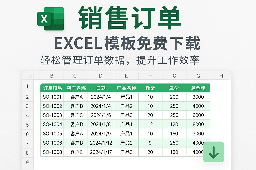 销售订单excel模板免费下载，轻松管理订单数据，提升工作效率