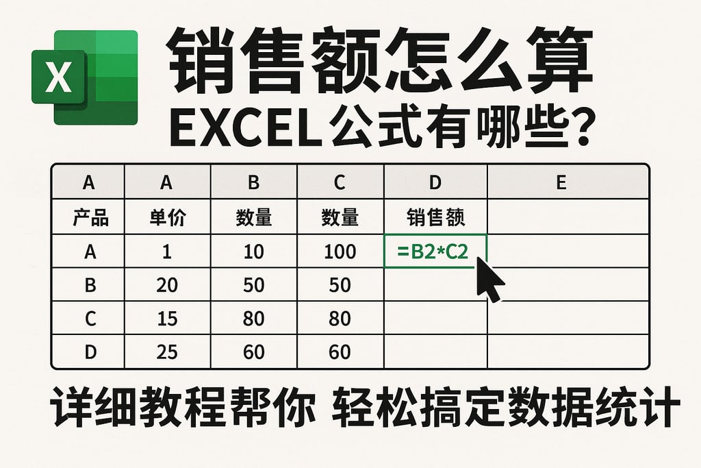 销售额怎么算excel公式有哪些？详细教程帮你轻松搞定数据统计