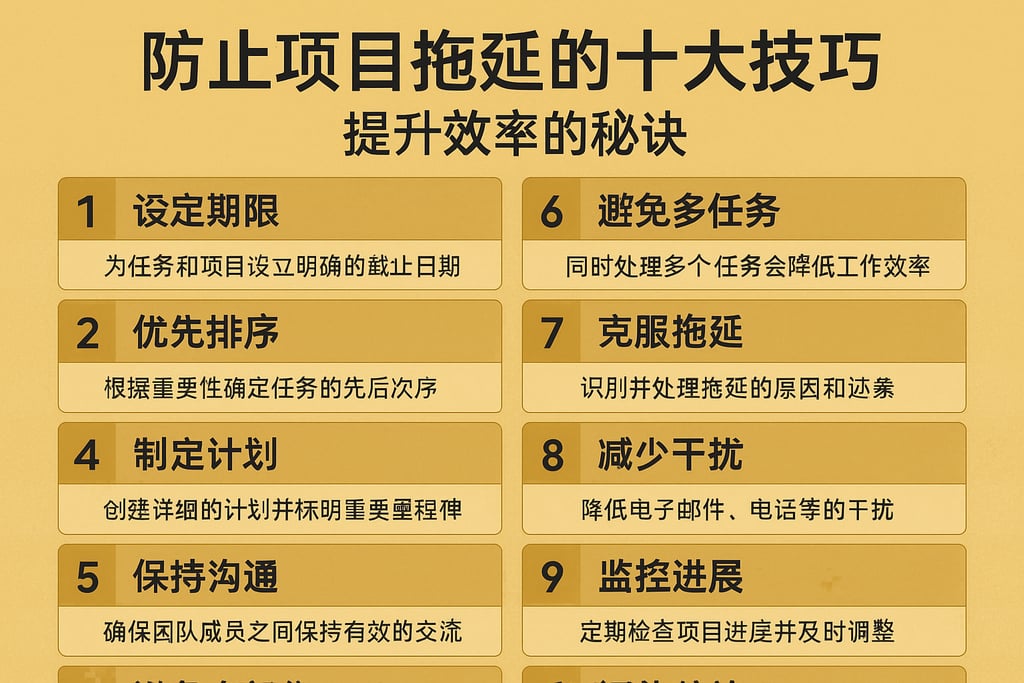 防止项目拖延的十大技巧，提升效率的秘诀