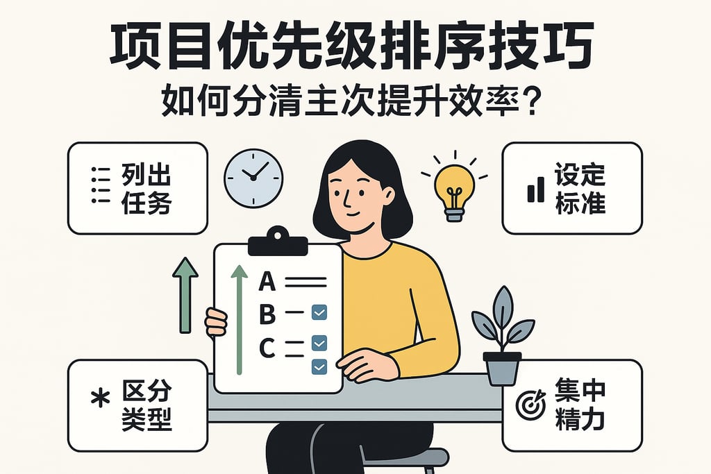 项目优先级排序技巧，如何分清主次提升效率？