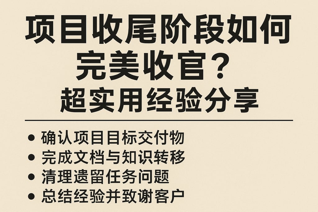 项目收尾阶段如何完美收官？超实用经验分享
