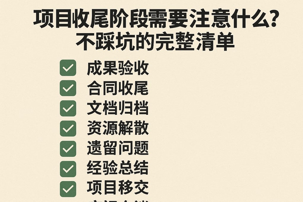 项目收尾阶段需要注意什么？不踩坑的完整清单