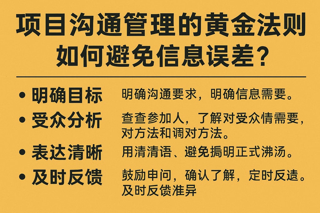项目沟通管理的黄金法则，如何避免信息误差？