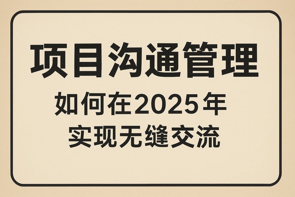 项目沟通管理：如何在2025年实现无缝交流