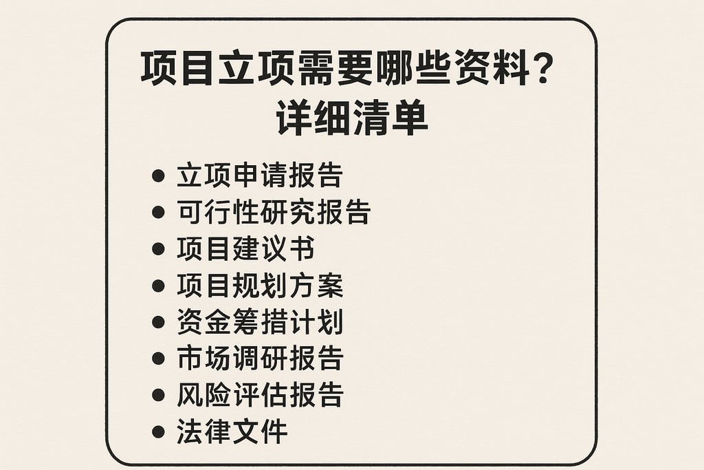 项目立项需要哪些资料？详细清单