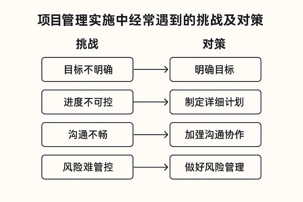 项目管理实施中经常遇到的挑战及对策