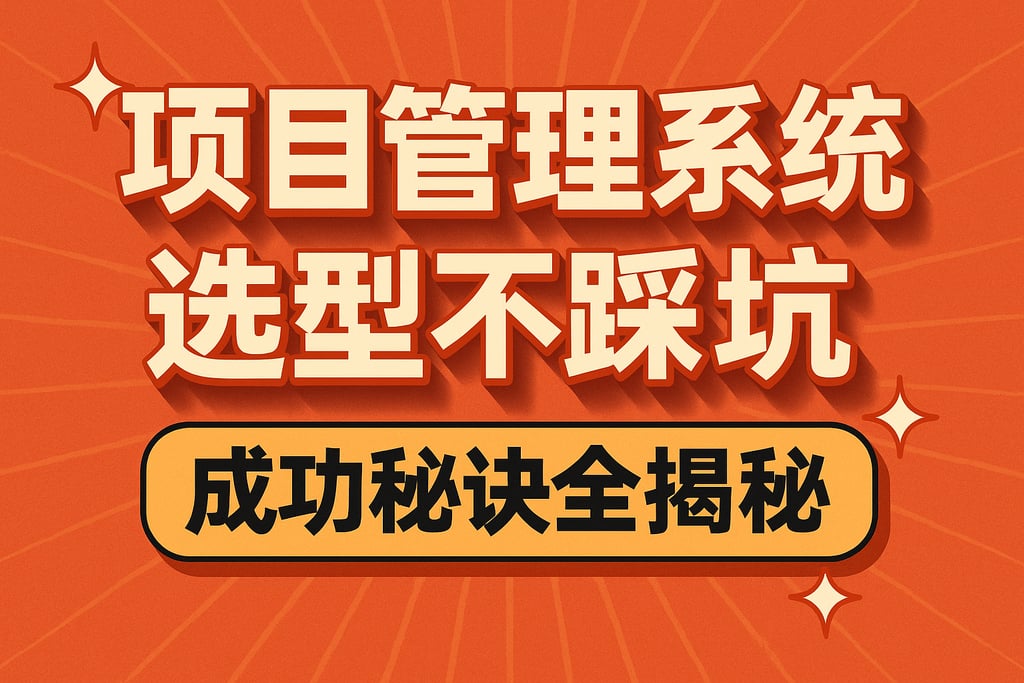 项目管理系统选型不踩坑，成功秘诀全揭秘