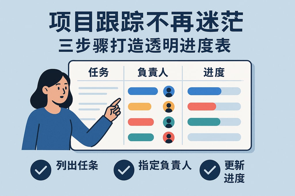 项目跟踪不再迷茫，三步骤打造透明进度表