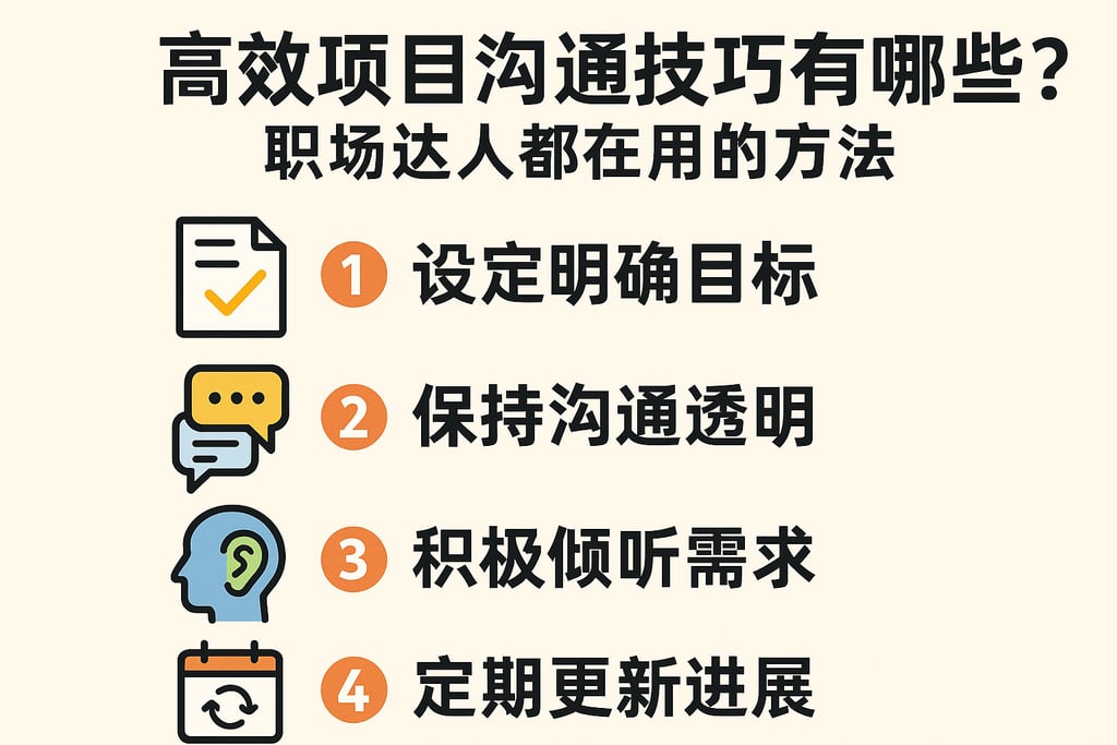 高效项目沟通技巧有哪些？职场达人都在用的方法