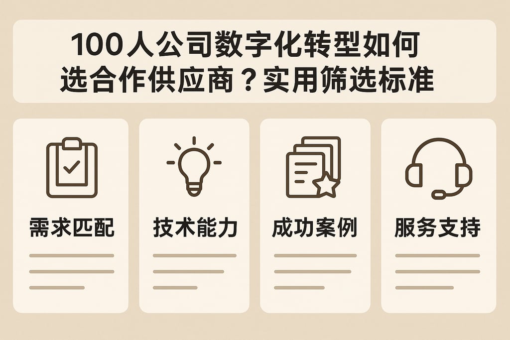 100人公司数字化转型如何选合作供应商？实用筛选标准