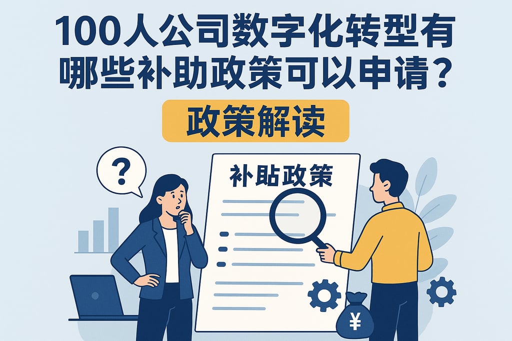 100人公司数字化转型有哪些补贴政策可以申请？政策解读