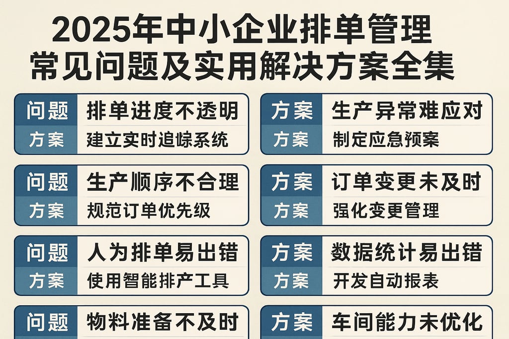 2025年中小企业排单管理常见问题及实用解决方案全集