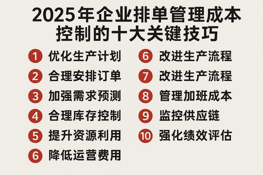 2025年企业排单管理成本控制的十大关键技巧