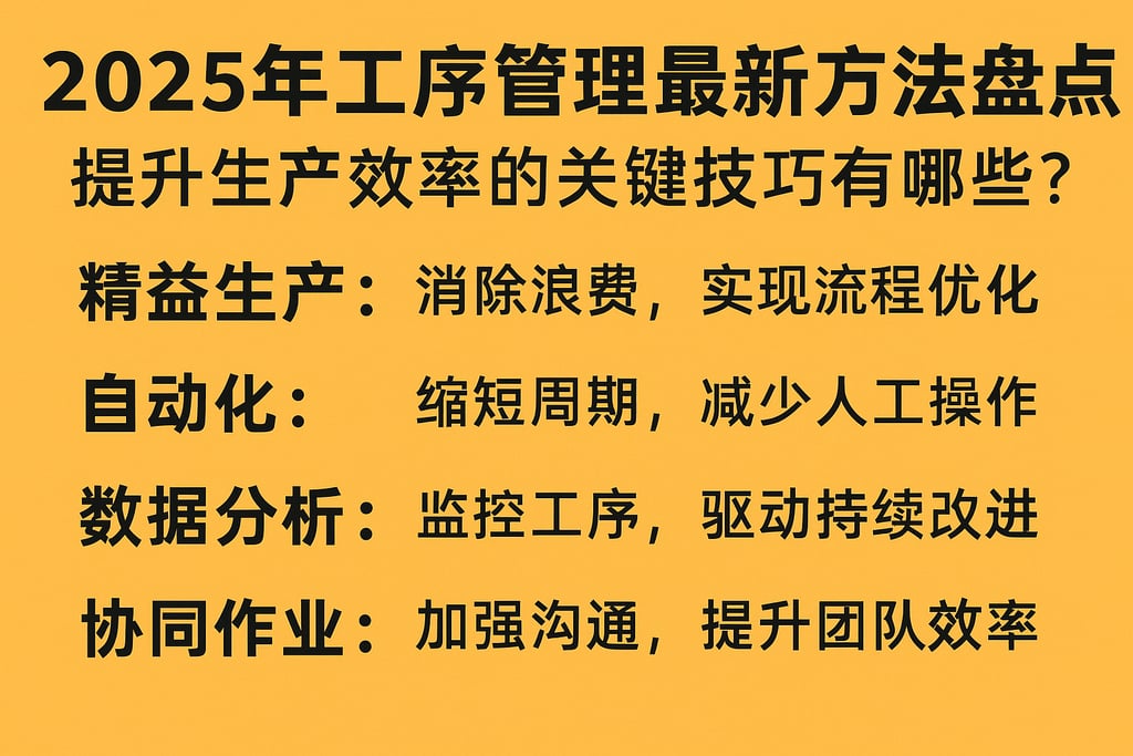 2025年工序管理最新方法盘点，提升生产效率的关键技巧有哪些？