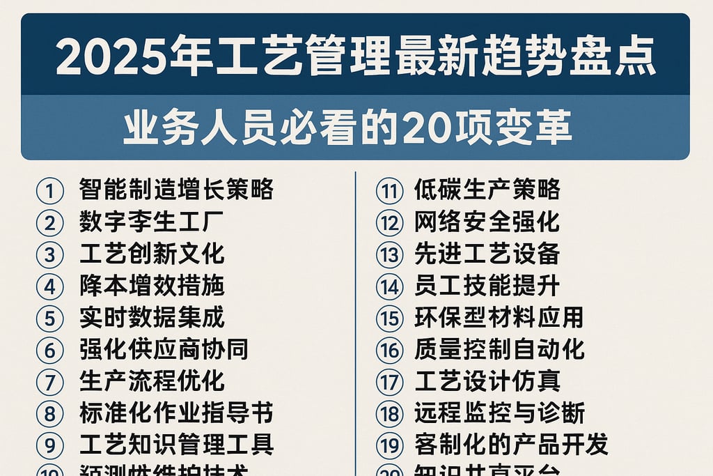 2025年工艺管理最新趋势盘点：业务人员必看的20项变革