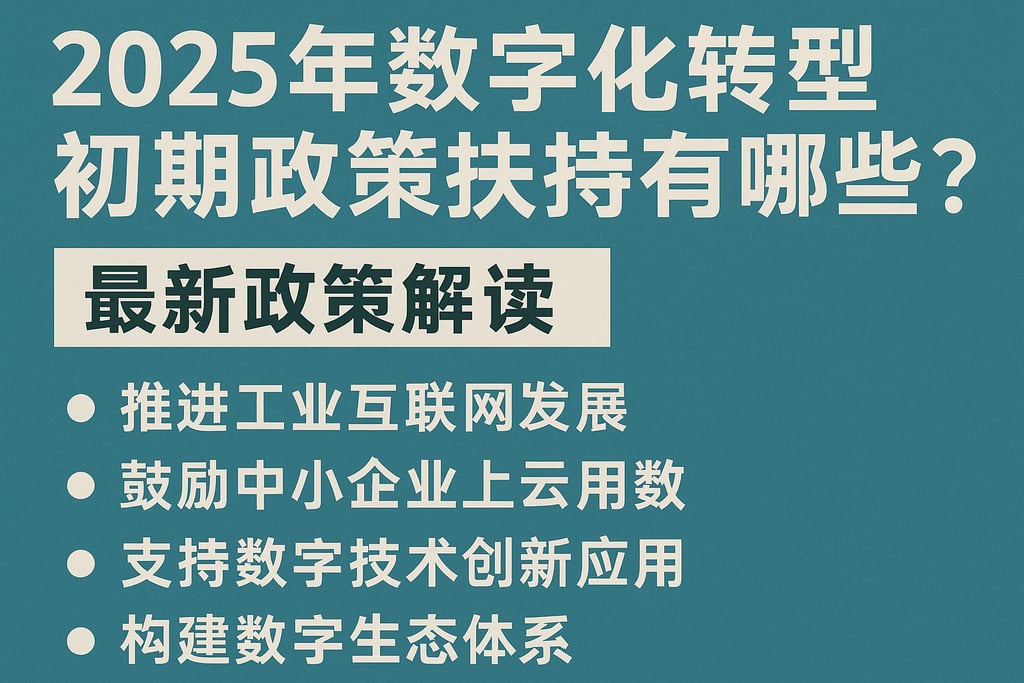 2025年数字化转型初期政策扶持有哪些？最新政策解读