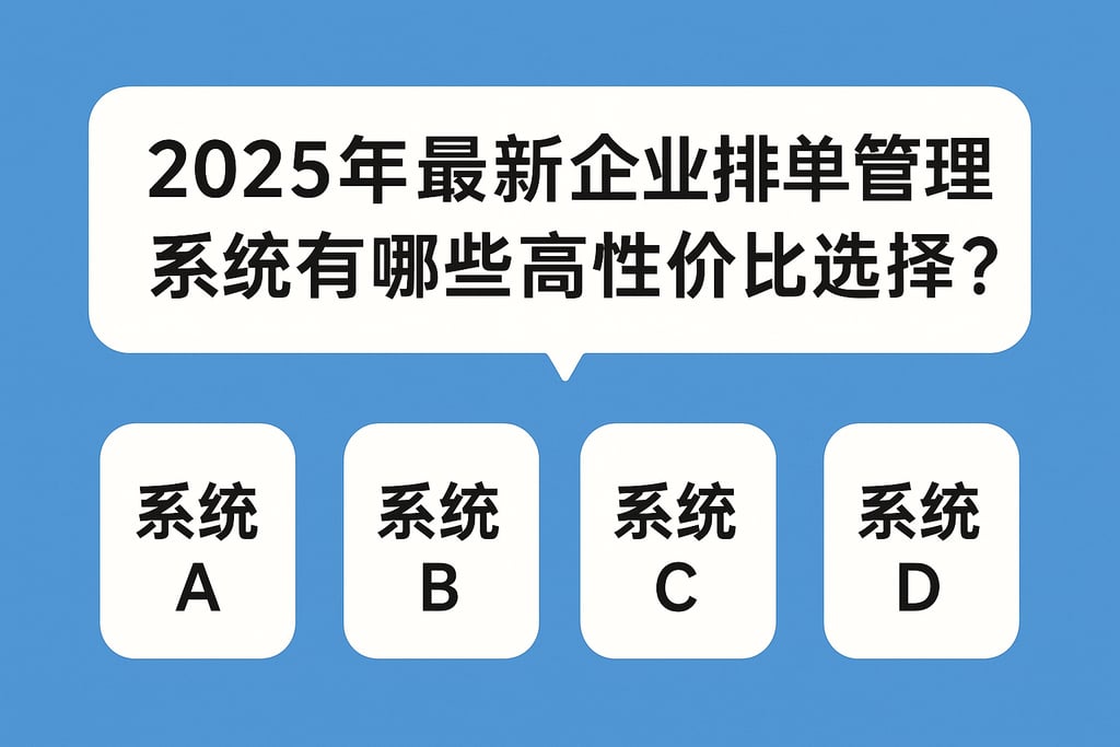 2025年最新企业排单管理系统有哪些高性价比选择？