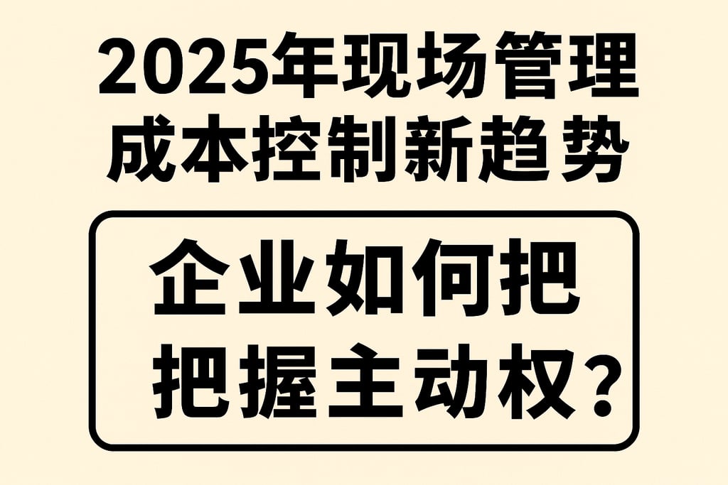 2025年现场管理成本控制新趋势，企业如何把握主动权？