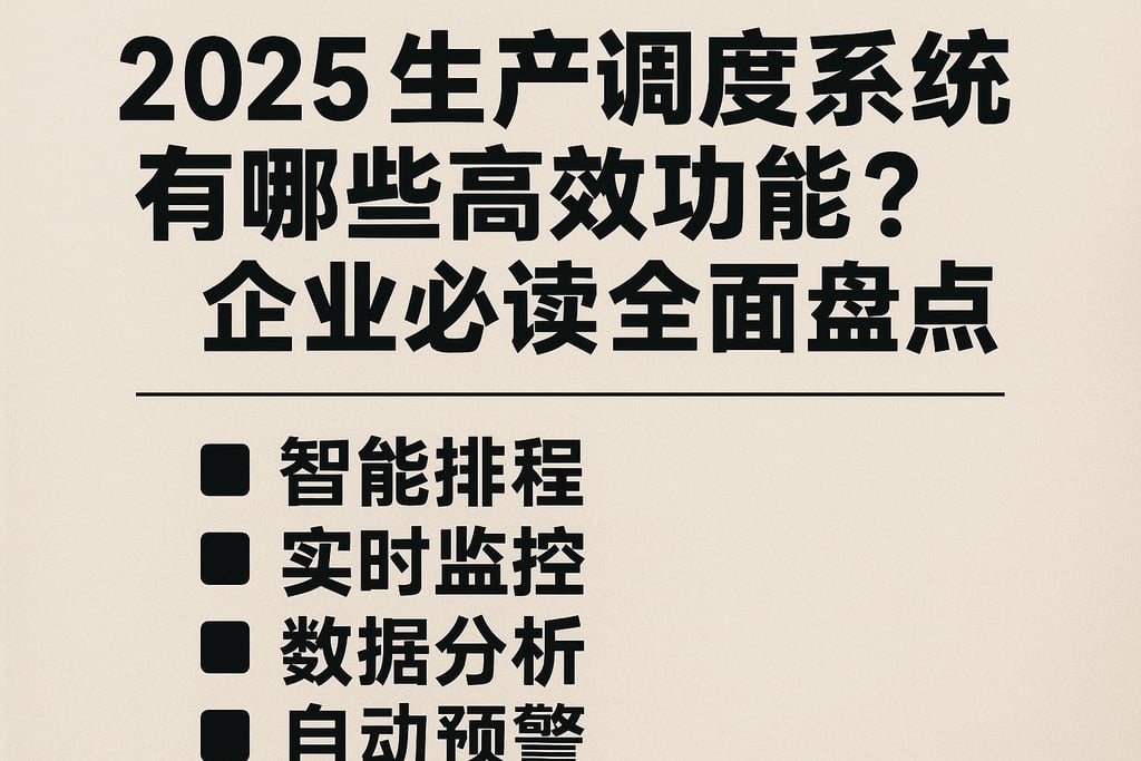 2025年生产调度系统有哪些高效功能？企业必读全面盘点