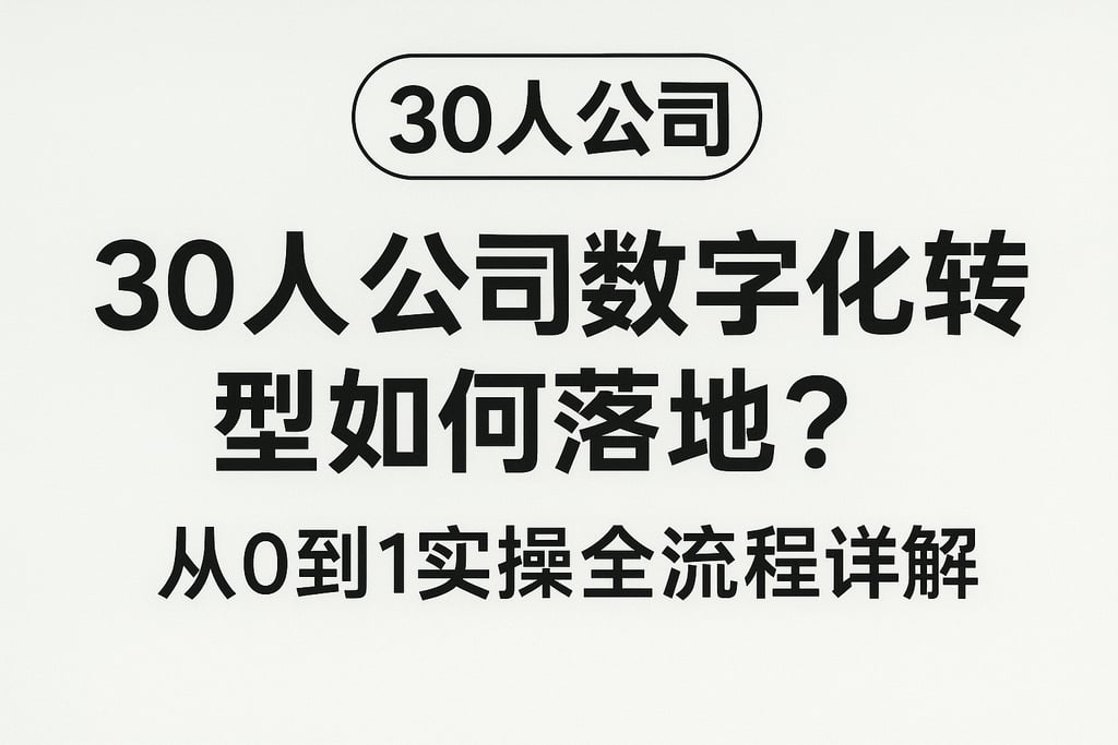30人公司数字化转型如何落地？从0到1实操全流程详解