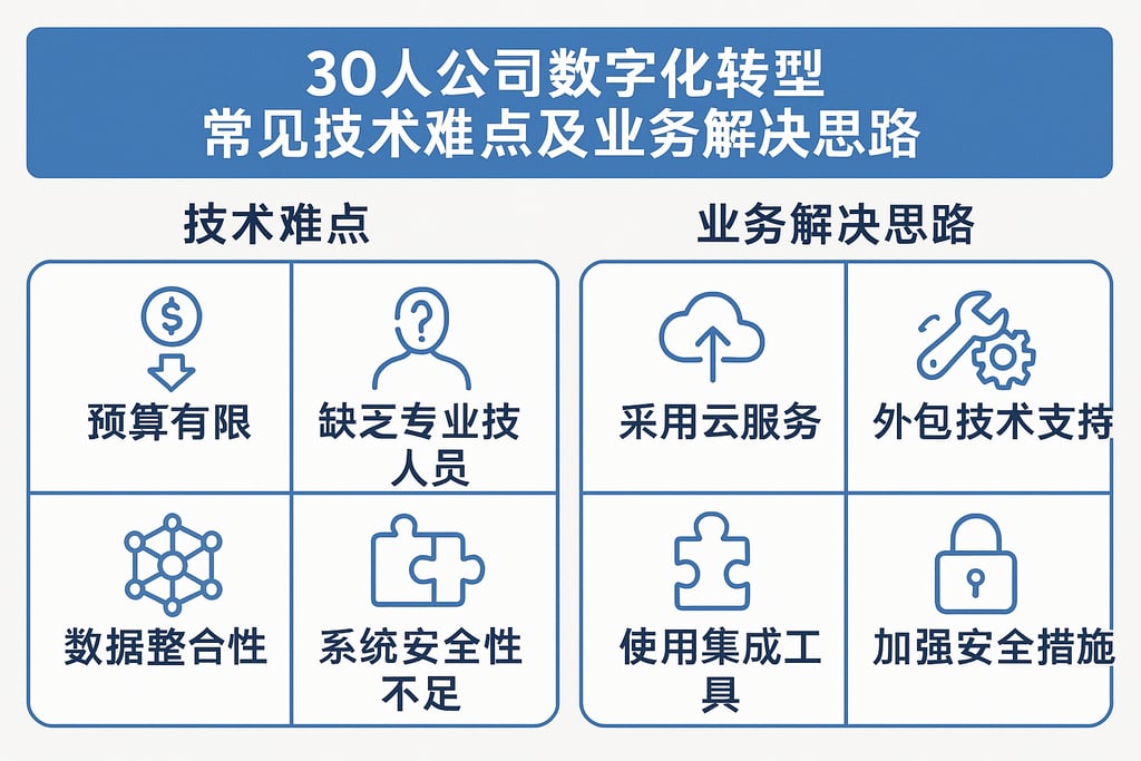 30人公司数字化转型常见技术难点及业务解决思路