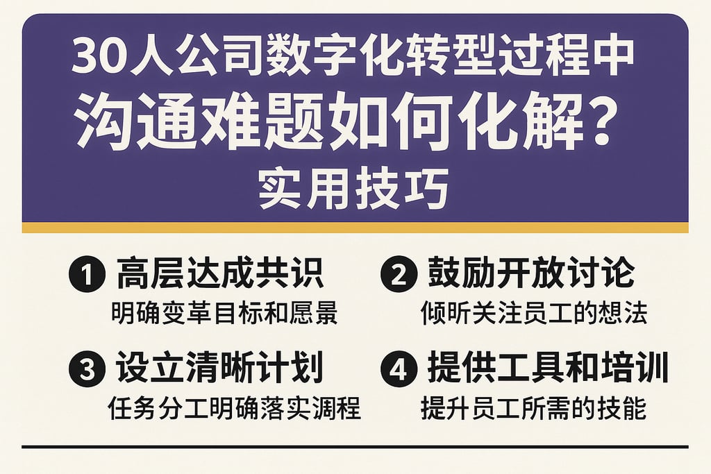 30人公司数字化转型过程中的沟通难题如何化解？实用技巧