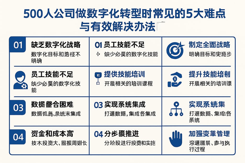 500人公司做数字化转型时常见的5大难点与有效解决办法