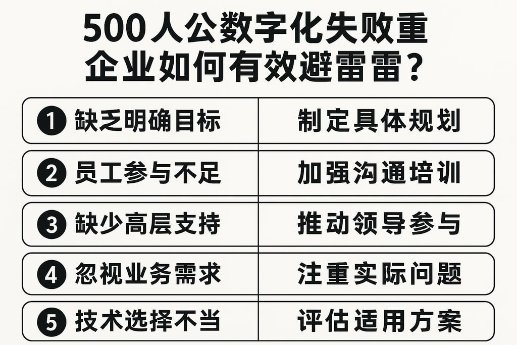 500人公司数字化失败的五大原因，企业如何有效避雷？