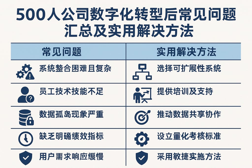 500人公司数字化转型后常见问题汇总及实用解决方法