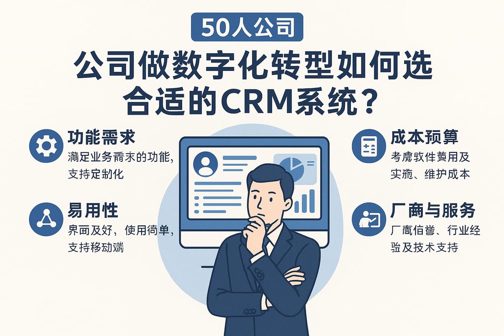 50人公司做数字化转型如何选择合适的CRM系统？