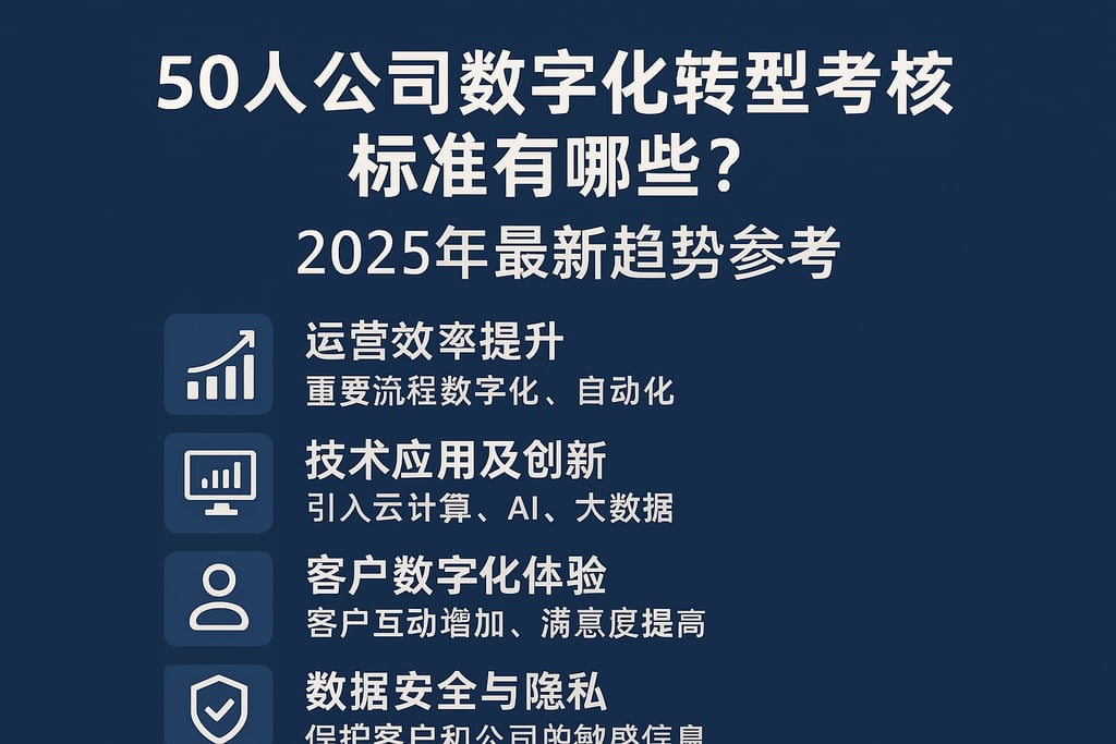 50人公司数字化转型考核标准有哪些？2025年最新趋势参考