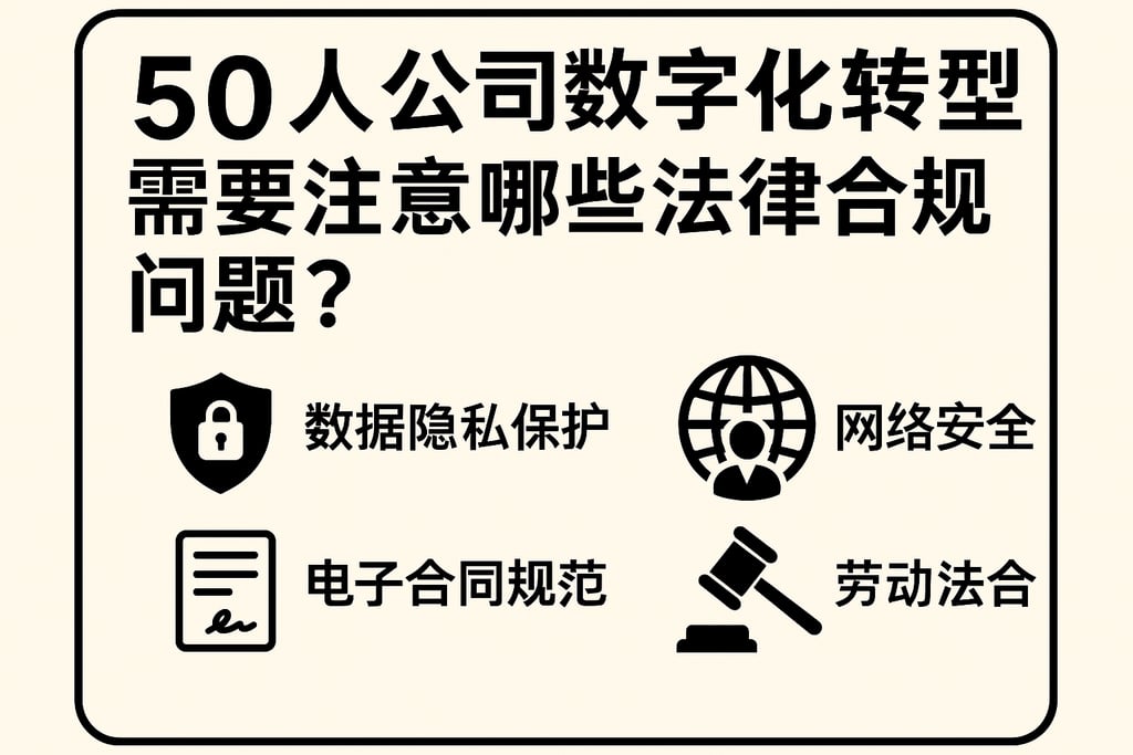 50人公司数字化转型需要注意哪些法律合规问题？