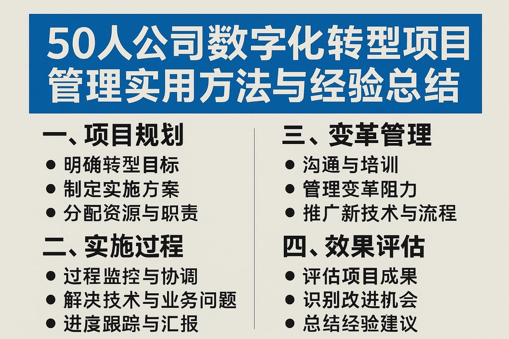 50人公司数字化转型项目管理实用方法与经验总结