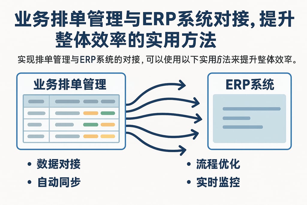 业务排单管理与ERP系统对接，提升整体效率的实用方法