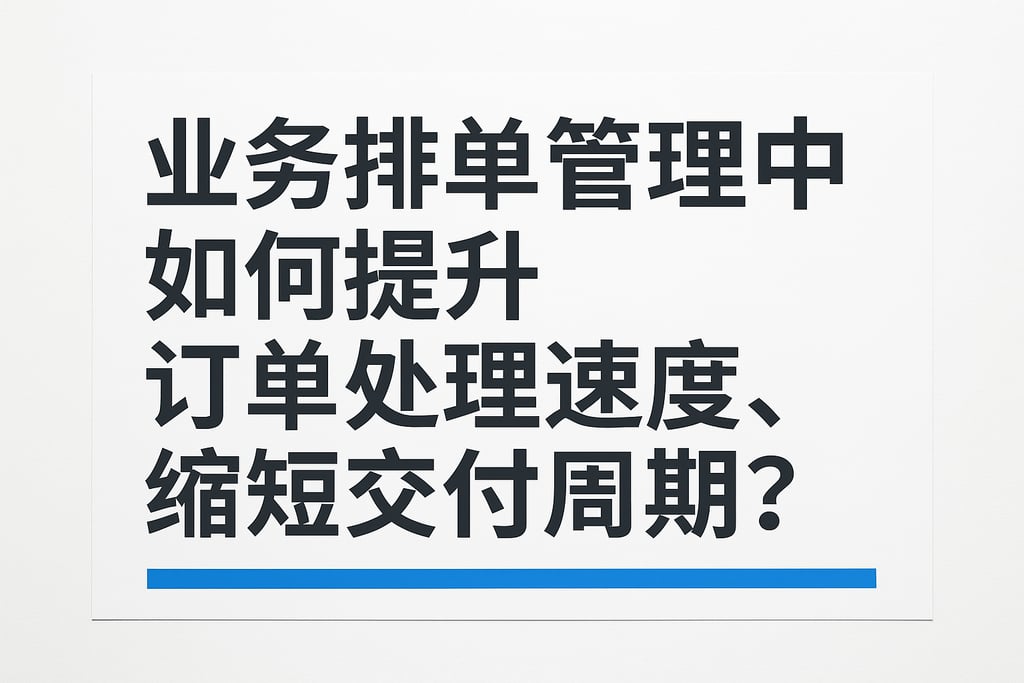 业务排单管理中如何提升订单处理速度，缩短交付周期？