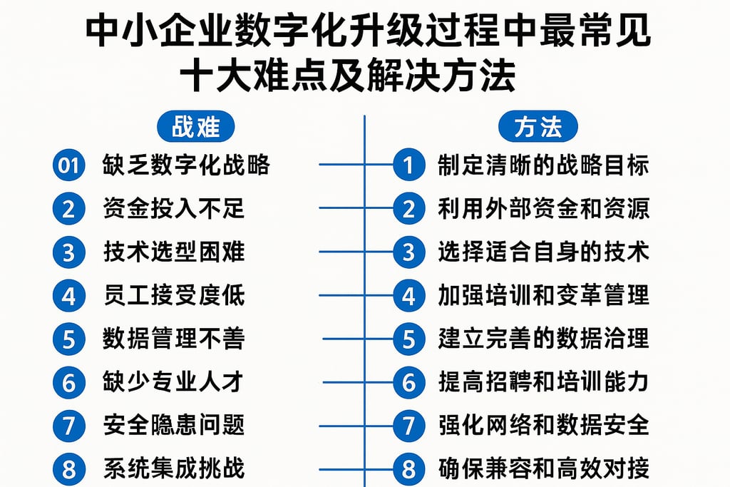 中小企业数字化升级过程中最常见的十大难点及解决方法