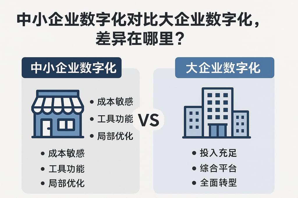 中小企业数字化对比大企业数字化，差异在哪里？