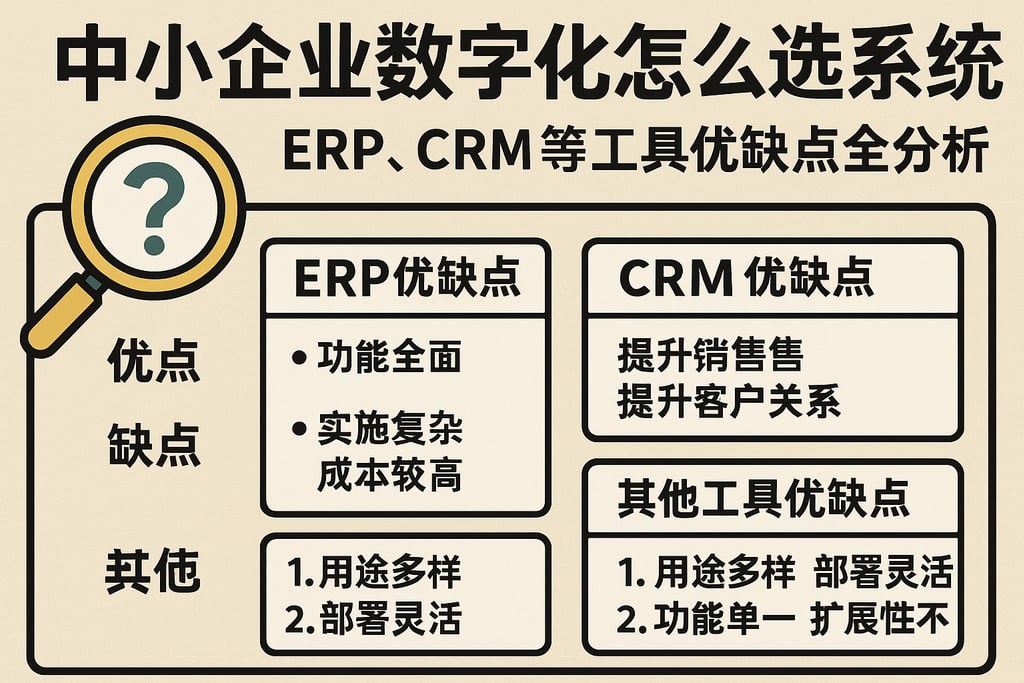 中小企业数字化怎么选系统？ERP、CRM等工具优缺点全分析