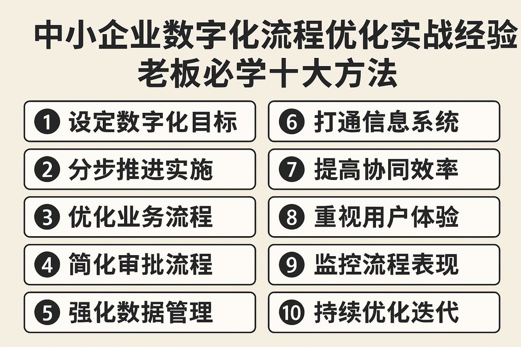 中小企业数字化流程优化实战经验，老板必学十大方法