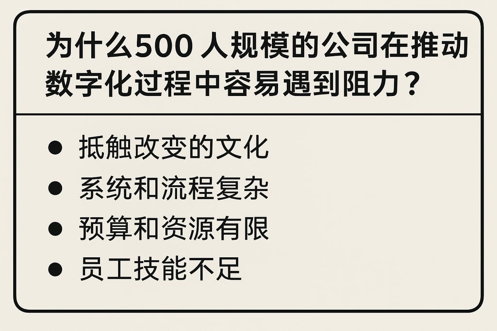 为什么500人规模的公司在推动数字化过程中容易遇到阻力？