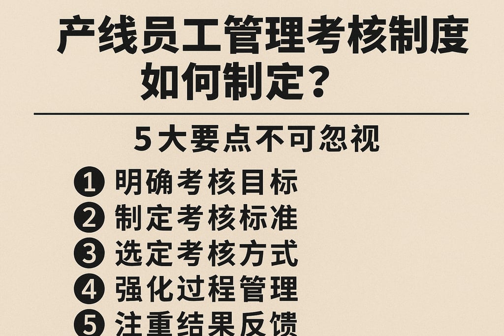 产线员工管理考核制度如何制定？5大要点不可忽视