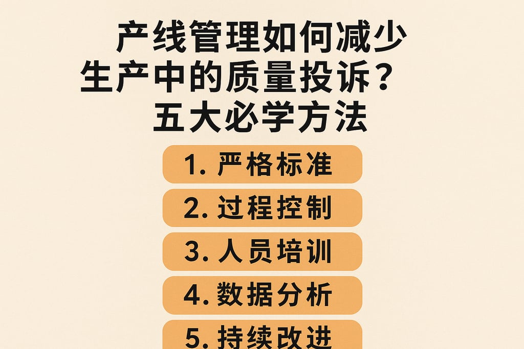 产线管理如何减少生产中的质量投诉？五大必学方法