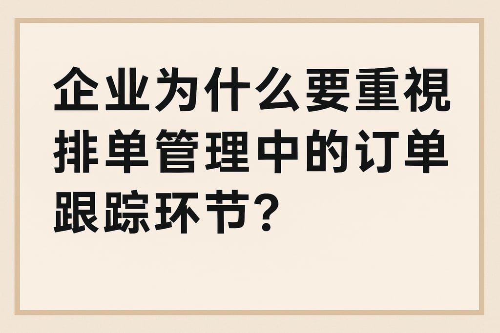 企业为什么要重视排单管理中的订单跟踪环节？