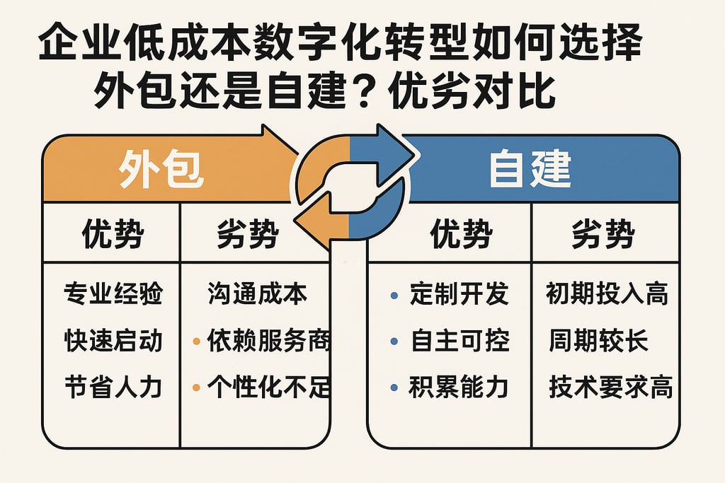 企业低成本数字化转型如何选择外包还是自建？优劣对比