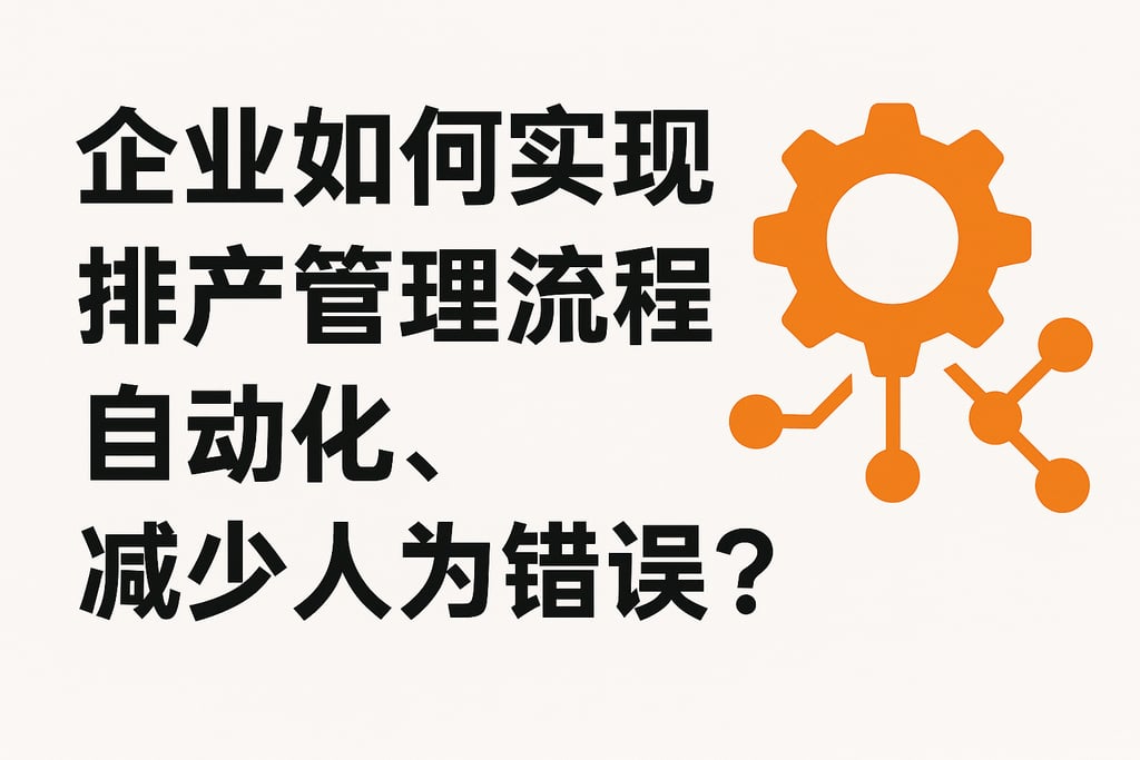 企业如何实现排产管理流程自动化，减少人为错误？
