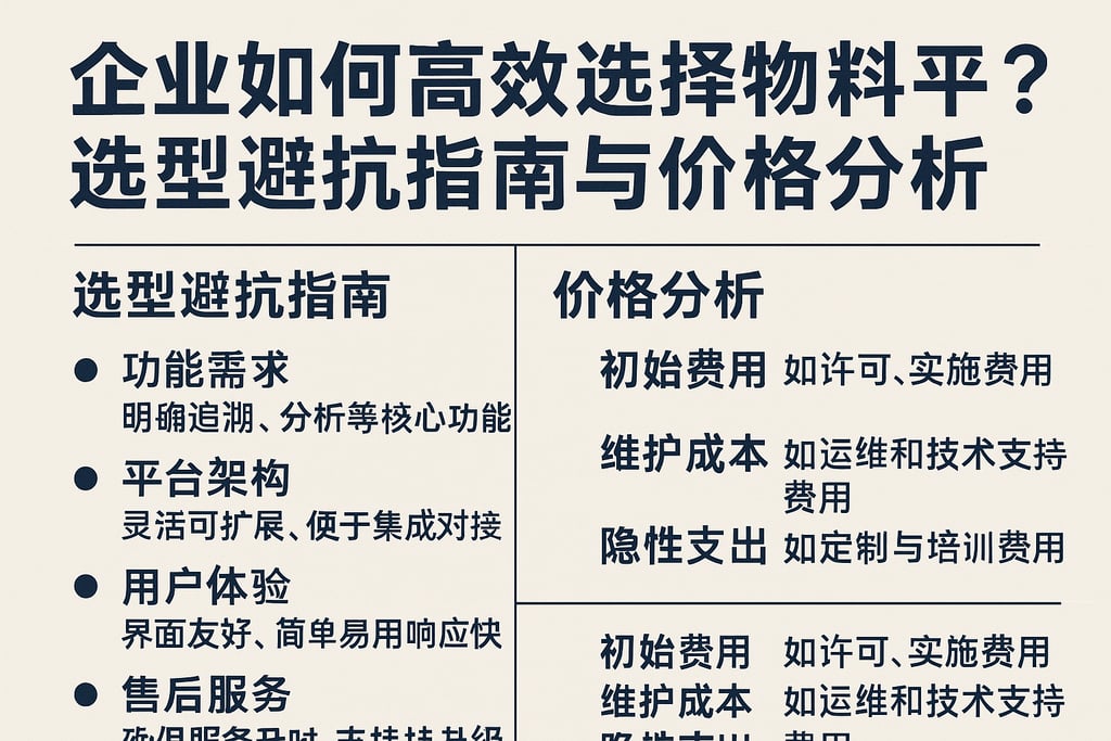 企业如何高效选择物料追溯平台？选型避坑指南与价格分析