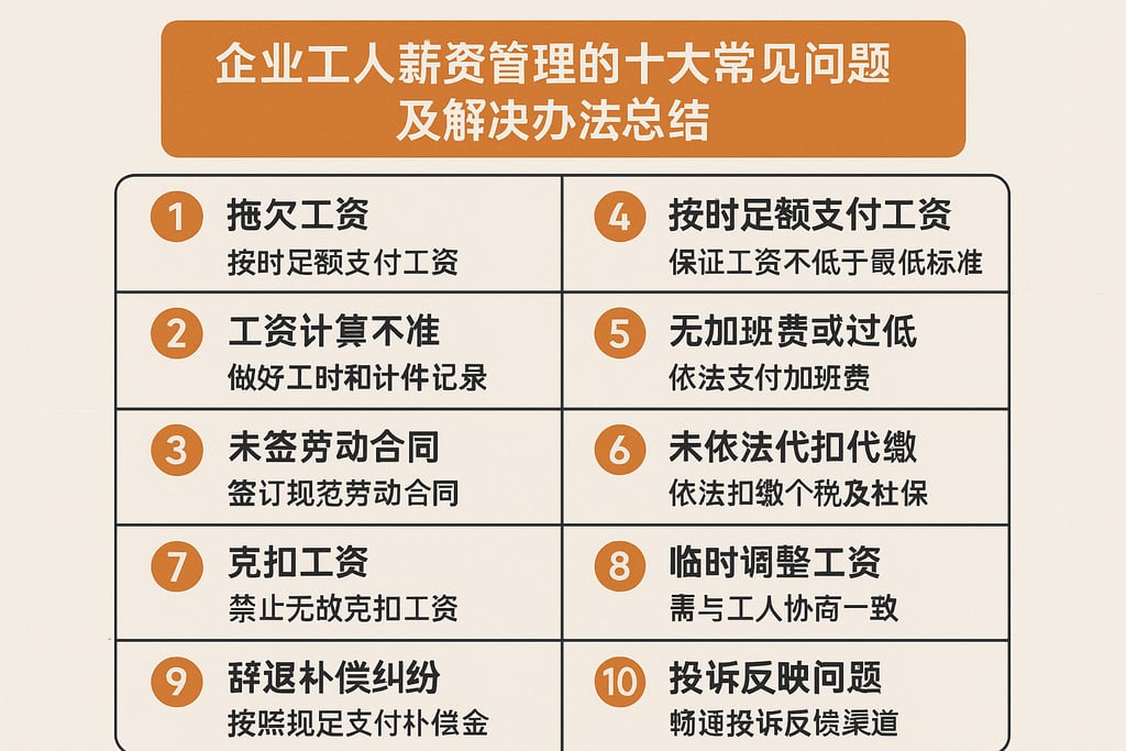 企业工人薪资管理的十大常见问题及解决办法总结