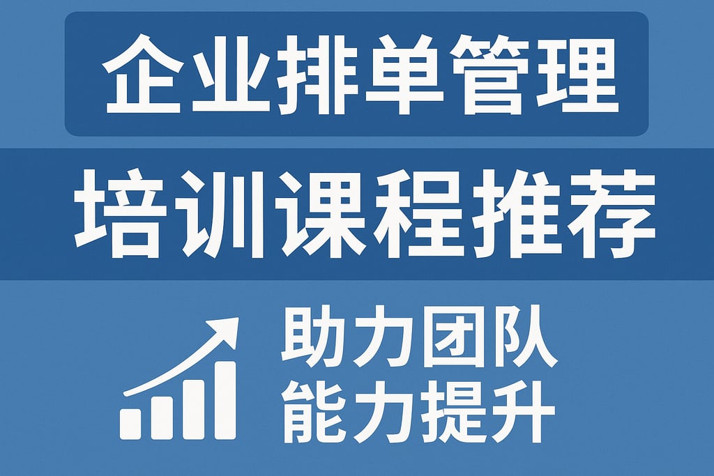 企业排单管理培训课程推荐，助力团队能力提升