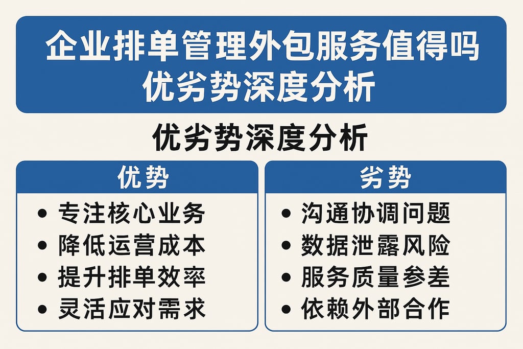 企业排单管理外包服务值得选择吗？优劣势深度分析
