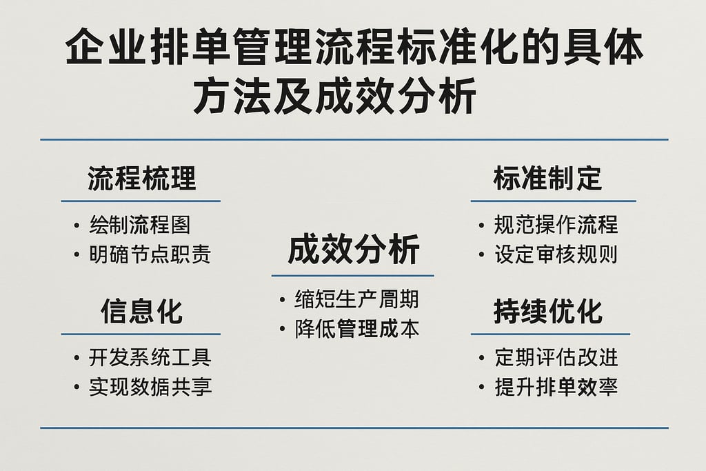 企业排单管理流程标准化的具体方法及成效分析